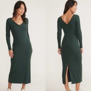 Marine Layer Lexi Forest Green Long Sleeve Dress like new